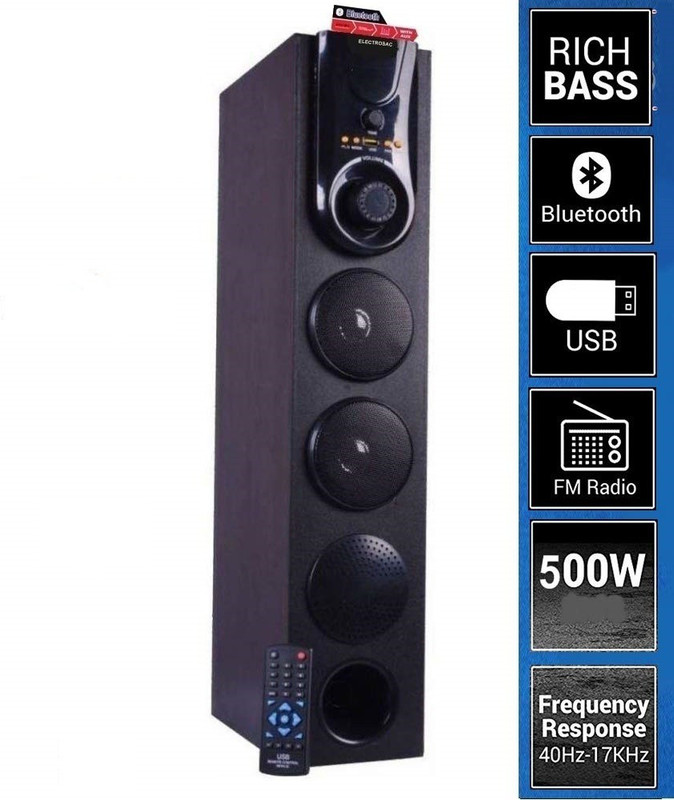 electrosac PMPO 25000 W Bluetooth Tower Speaker(Black, 4.1 Channel)