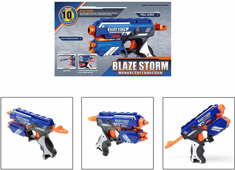 gorgeous moment Blaze Storm Soft Bullet Gun with 15 Foam Bullets & 5 Suction Dart(Multicolor)