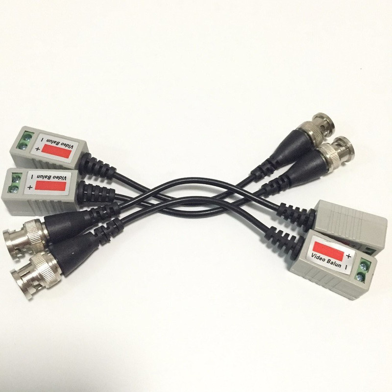nova tech leaf nt22 Passive Video Balun BNC Connector Coaxial Cable Adapter Wire Connector(Black, White, Pack of 4)