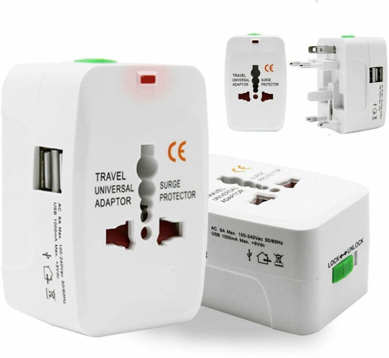 galaxy hi tech Universal Travel Adapter Worldwide Adaptor(White)