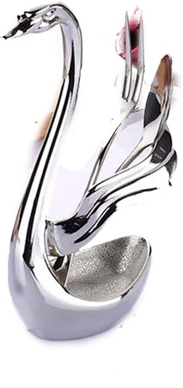 primium Sliver Steel Swan Spoon Set /Spoon Holder Duck Shaped Stand Stainless Steel Cutlery Set(Pack of 1)