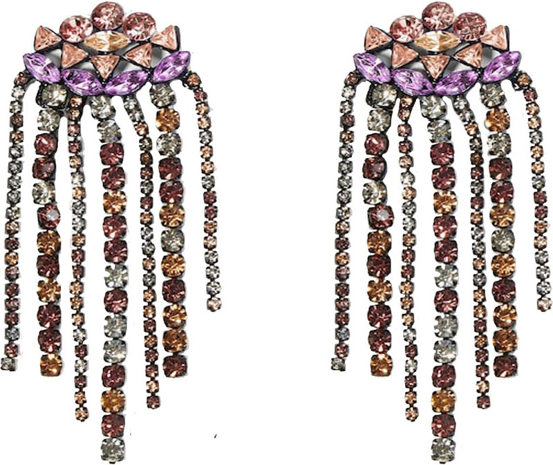 stylefiestafashion Bejewelled Tassel Earrings Zircon Alloy Drops & Danglers