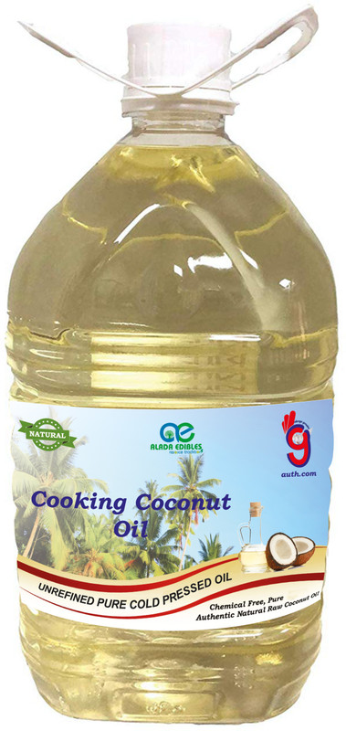 99auth Organic Natural Raw Cold Pressed Multi Purpose Coconut oil. Coconut Oil Plastic Bottle(5 L)