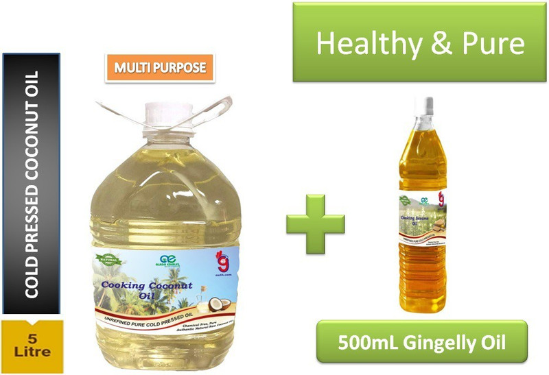 99auth Multi-Purpose Pure Cold Pressed Coconut Oil + 500mL Sesame Oil. Coconut Oil Plastic Bottle(2 x 2.75 L)