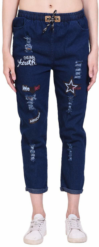 kw fashion Boyfriend Women Blue Jeans