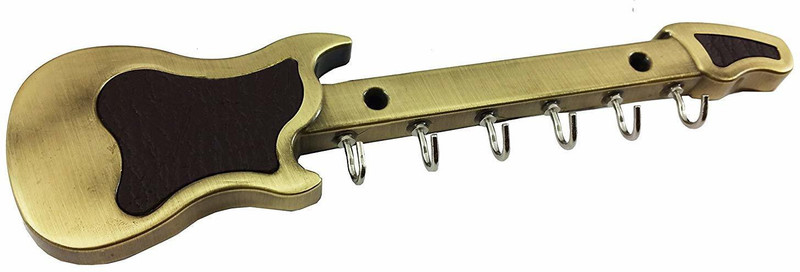 shivam trading Guitar key holder Brass Key Holder(6 Hooks, Gold)