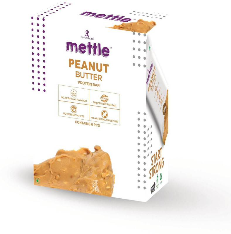 mettle Peanut Butter Protein Bar 60g Protein Bars(360 g, Peanut Butter)