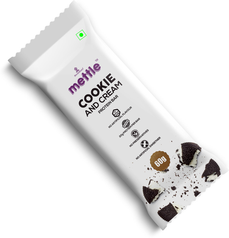 mettle Cookies and Cream Protein bar 60g Protein Bars(60 g, Cookies and Cream)