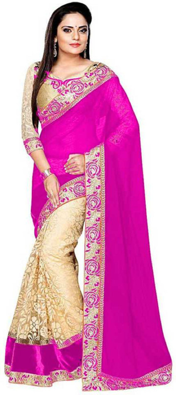 vadli fashion Self Design Fashion Poly Georgette, Cotton Blend Saree(Multicolor)