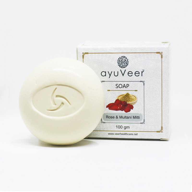 ayuveer Deep Cleansing Rose and Multani Mitti Bath Soap(2 x 100 g)