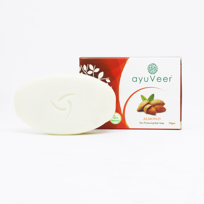 ayuveer Natural Almond Oil Moisturizing Bath Soap (4 X 75 gms)(4 x 75 g)