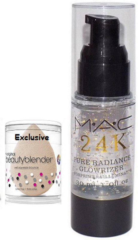 exclusive Sponge Puff,Mac 24 K Pure Randiance Glowrizer Primer 30ml(2 Items in the set)