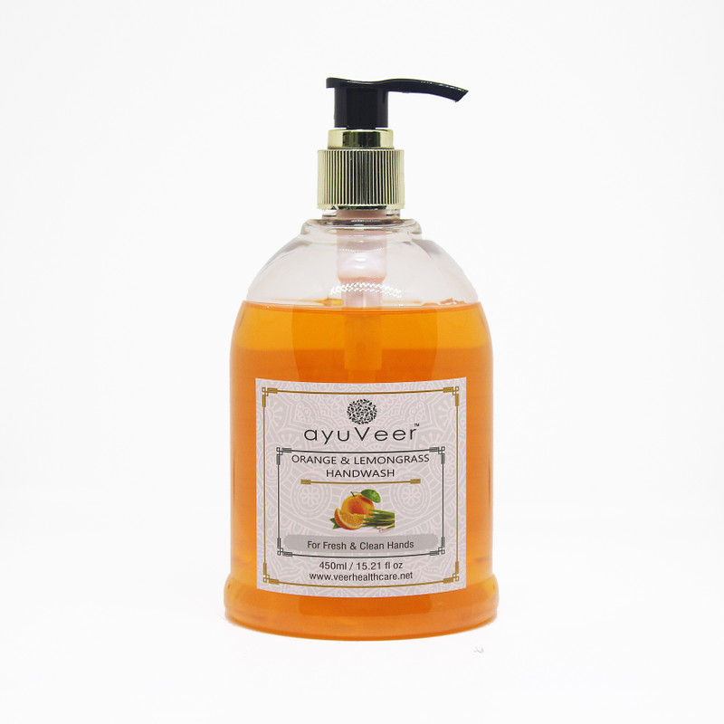 ayuveer Orange and Lemongrass Hand Wash Pump Dispenser(450 ml)