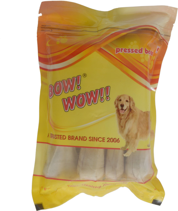 Bow! Wow !! Raw Hide Bone 4" Pack of 5 Beef Dog Chew(200 g, Pack of 5)