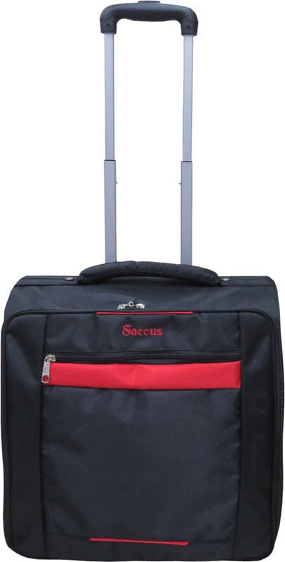 saccus Black Overnite Trolley Bag Cabin Luggage - 20 inch(Black, Red)