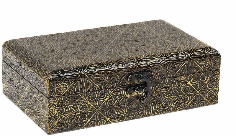 smart art wood carving Handmade Wooden Jewellery Box for Women Jewellery Box Vanity Box(Multicolor)