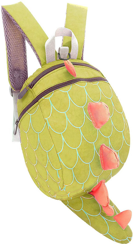 centerlinkmedia Lightweight Nylon & Canvas Dinosaur Backpack with Tail 13 L Backpack(Green)