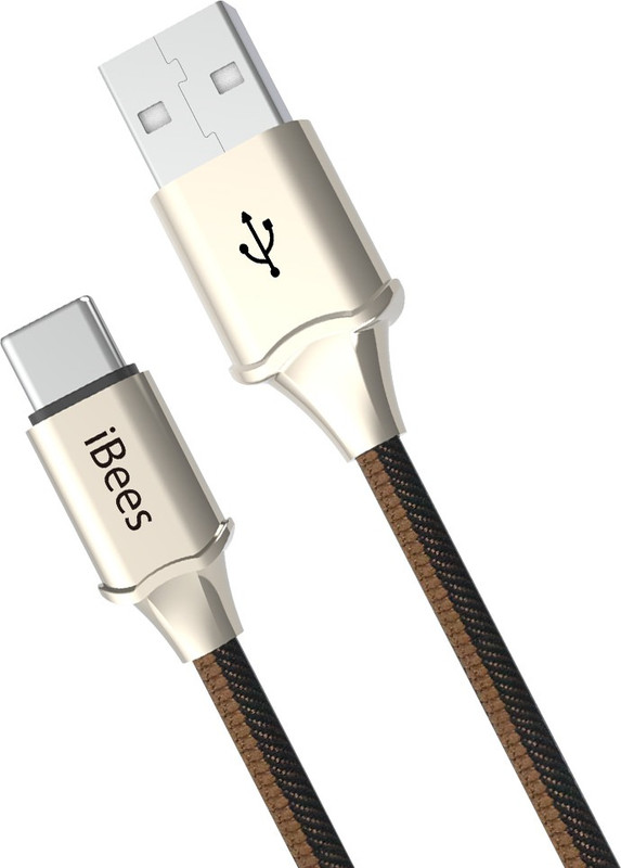 ibees iB-01-2 1.2 m USB Type C Cable(Compatible with Android Phone, Laptop, Brown, Yellow, Sync and Charge Cable)