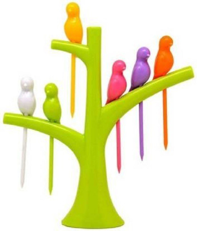 saliyashop Birdie Plastic Fruit Fork Set(Pack of 6)