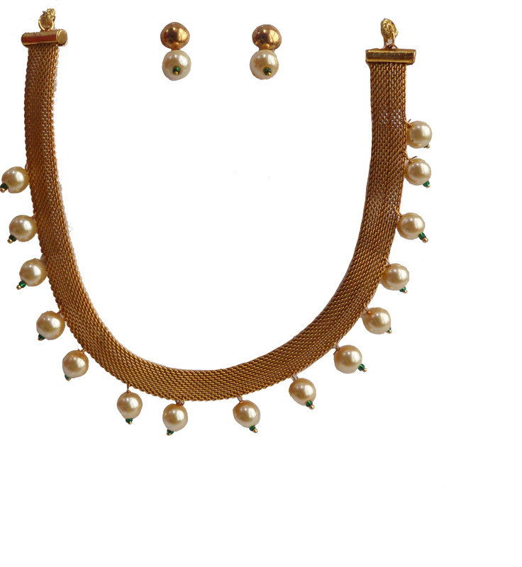 mona decor Copper Jewel Set(Gold, White)