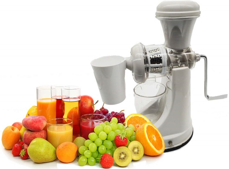 Mantavya Hand Juicer Grinder Fruit And Vegetable Mixer Juicer With Waste Collector 0 W Juicer(White, 1 Jar)