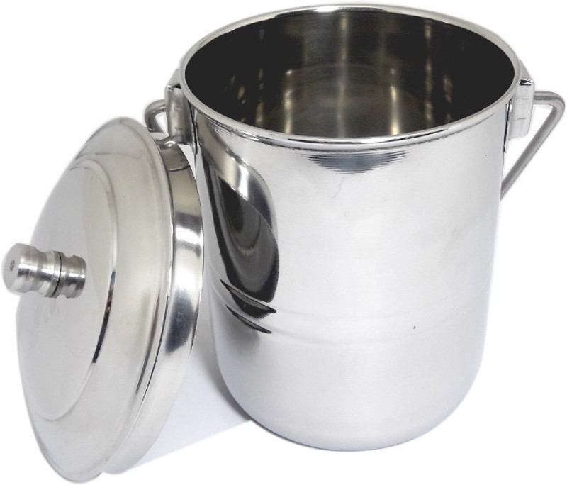 bartan hub Mil Container /Milk Pot with Lid (400ml) Pot 0.4 L with Lid(Stainless Steel)