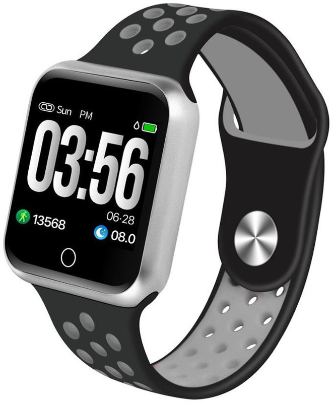 iron shield Series F8 44 mm Silver Aluminium Case Multicolor Smartwatch(Grey Strap 44 mm)