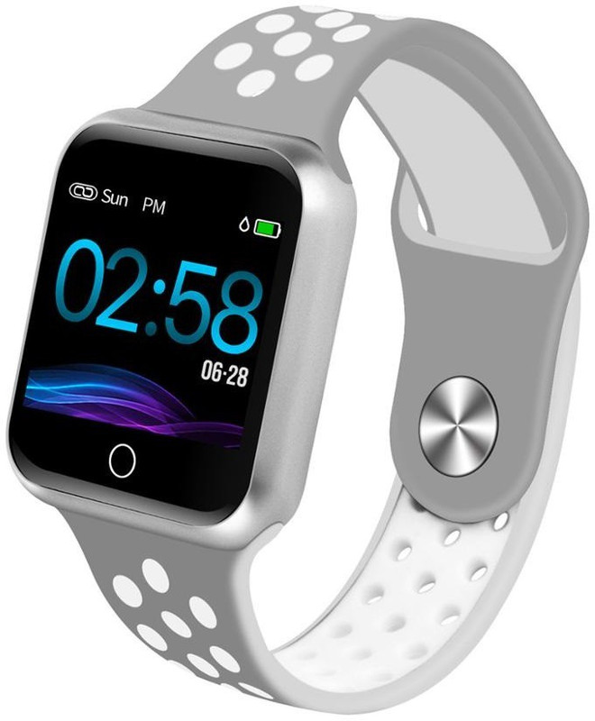 iron shield Series F8 44 mm Silver Aluminium Case Grey, White Smartwatch(White, Grey Strap 44 mm)