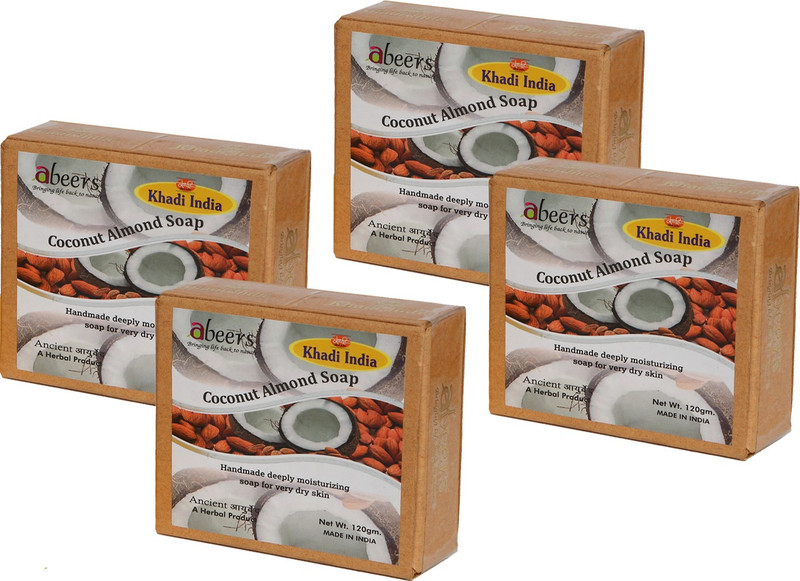 khadi abeers Coconut Almond Luxury Soap -Pack Of 4(4 x 120 g)