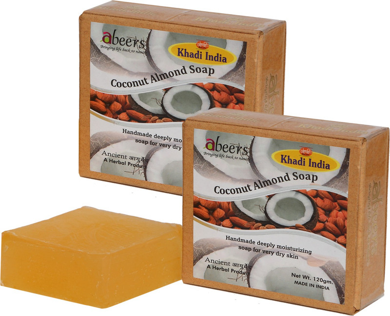khadi abeers Coconut Almond Luxury Soap -Pack Of 2(2 x 120 g)