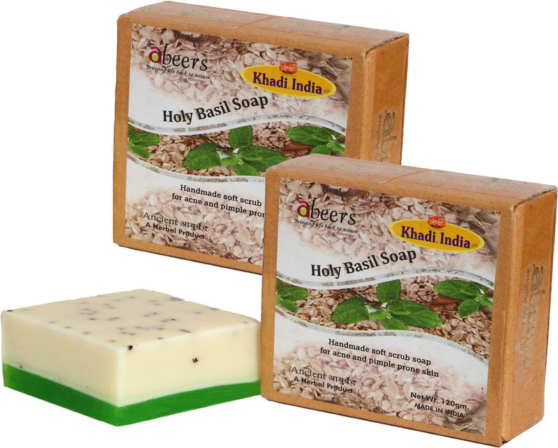 khadi abeers Holy Basil With Oat Meal Luxury Soap(2 x 120 g)