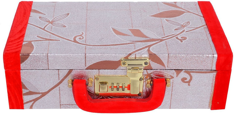 saan Material: Wooden, Color: Silver and red 2rod bangle box bangle box Vanity Box(Silver, golden)