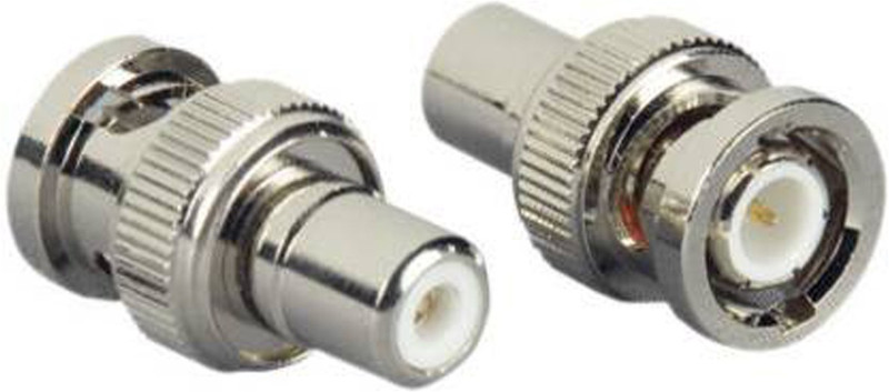 camtech world BNC to RCA Connector + RCA Wire 5mtr for Audio and Video Wire Wire Connector Wire Connector(Silver, Pack of 2)