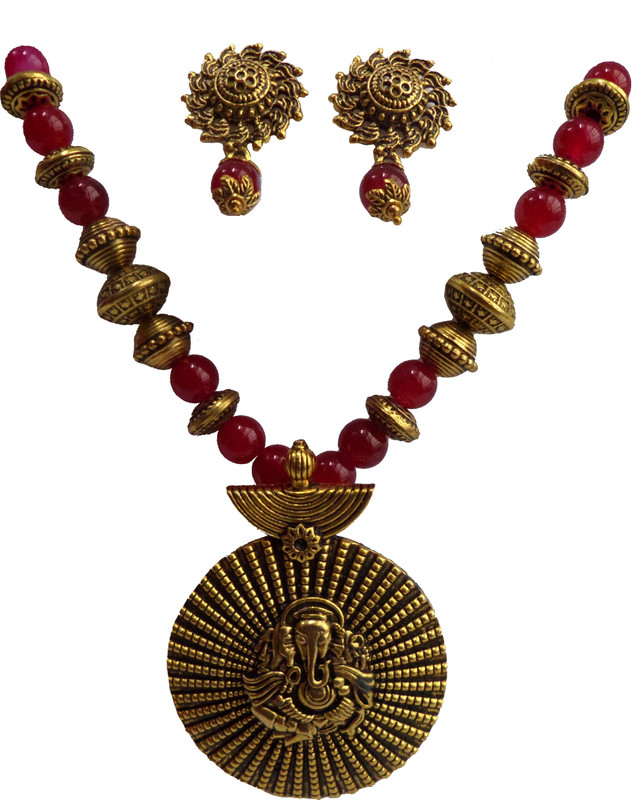 mona decor Copper Jewel Set(Gold, Red)