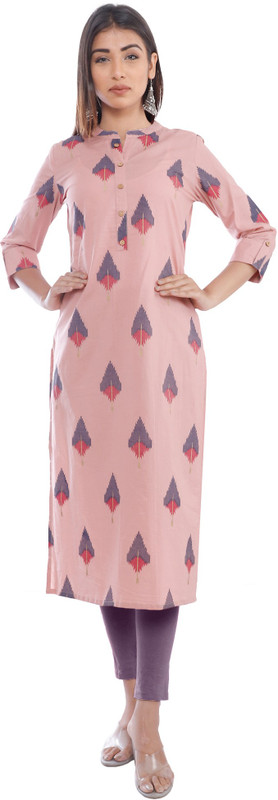 kudiiz Casual Printed Women Kurti(Pink)