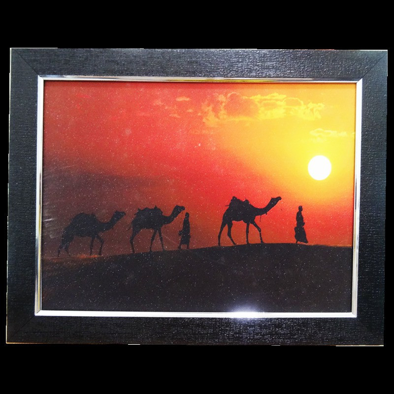 vgocart Camels in the Desert During Sunset Digital Painting Digital Reprint 11 inch x 14 inch Painting