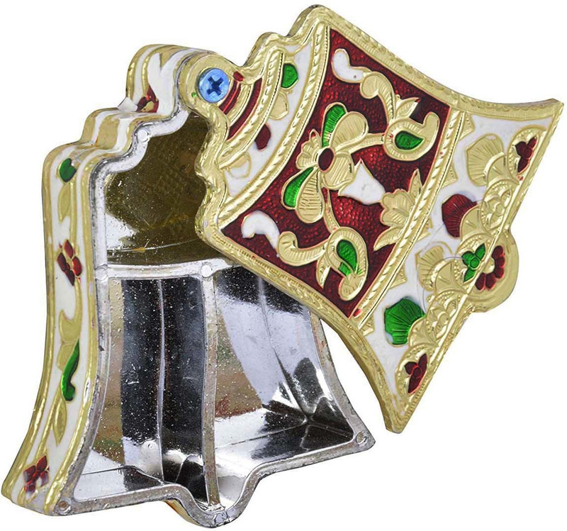 udaipuri handicraft wooden meenakri tilak chopra/kumkum box/sindoor dani Decorative Showpiece  -  8 cm(Wood, Multicolor)