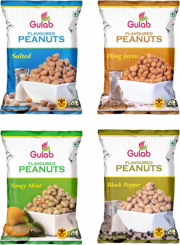 gulab oils & Foods - Flavoured Peanuts Combo(Pack of 4, 4 x 32.5, 130 g)