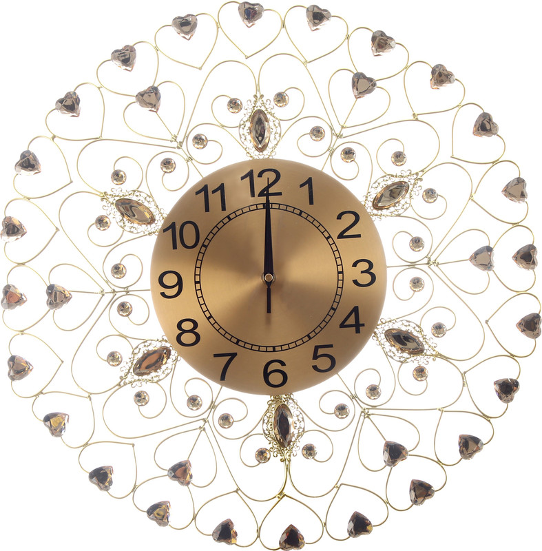 degosh Analog 52 cm X 52 cm Wall Clock(Yellow, Gold, Without Glass)