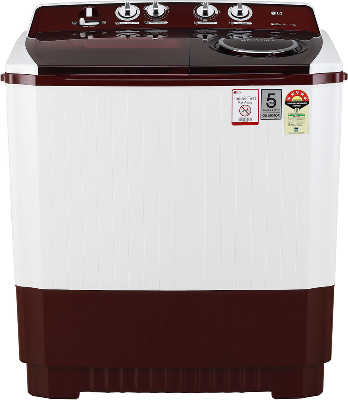 LG 11 kg 5 Star Rating Semi Automatic Top Load Maroon, White(P1145SRAZ)