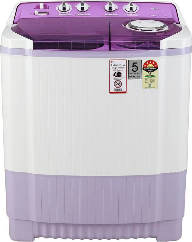 LG 7.5 kg 5 Star Rating Semi Automatic Top Load Pink, White(P7535SMMZ)