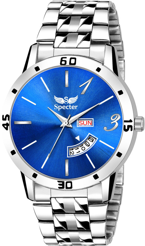specter S-DDC70-BLU BlUE Dial Day & Date Functioning Water Resistant Stainless Steel Strap Analog Watch  - For Men