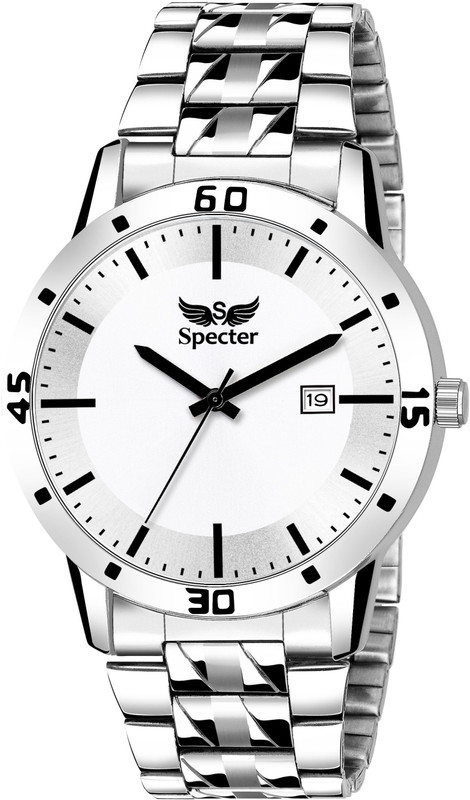 specter S-DDC71-WHT WHITE Round Dial Water Resistant Stainless Steel Watch for Men Analog Watch  - For Men