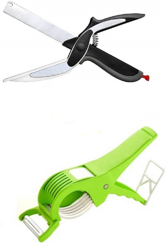 stephy Combo Cutter/Peeler & Smart Cutter/Knife/Scissors With Knife Board Vegetable & Fruit Slicer(1 Smart Knife, 1 Cutter & Peeler)