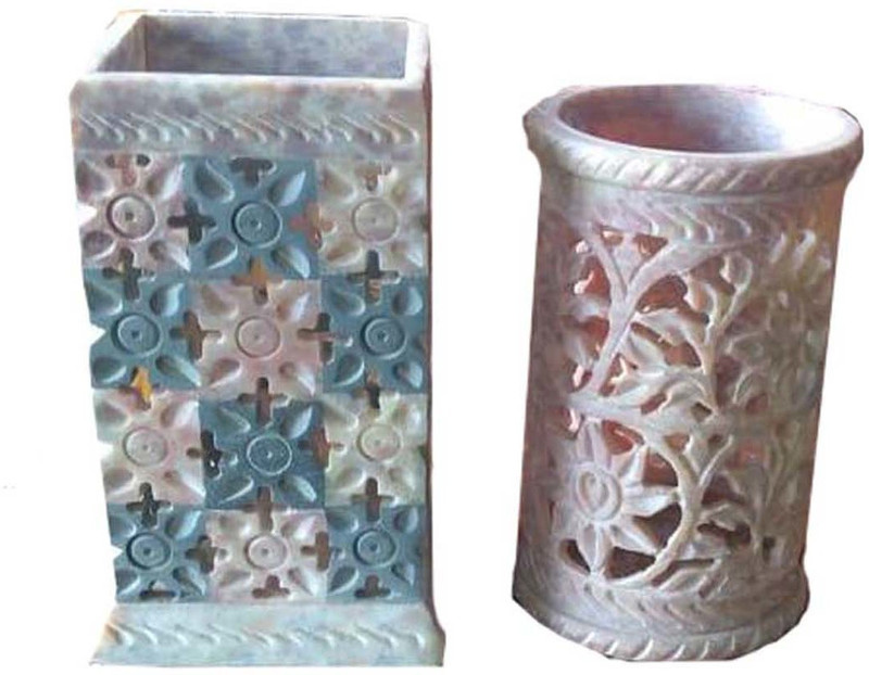 udaipuri handicraft 1 Compartments marble pen holder(Multicolor)