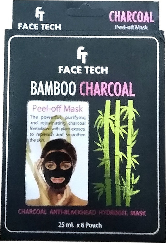 face teck Bamboo charcoal peel off face pack Pouch 6pcs (150ml)(150 ml)