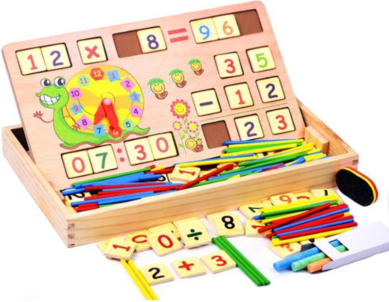 vridhi creations Multi-Functional Wood Digital Computing Learning Box(Brown)