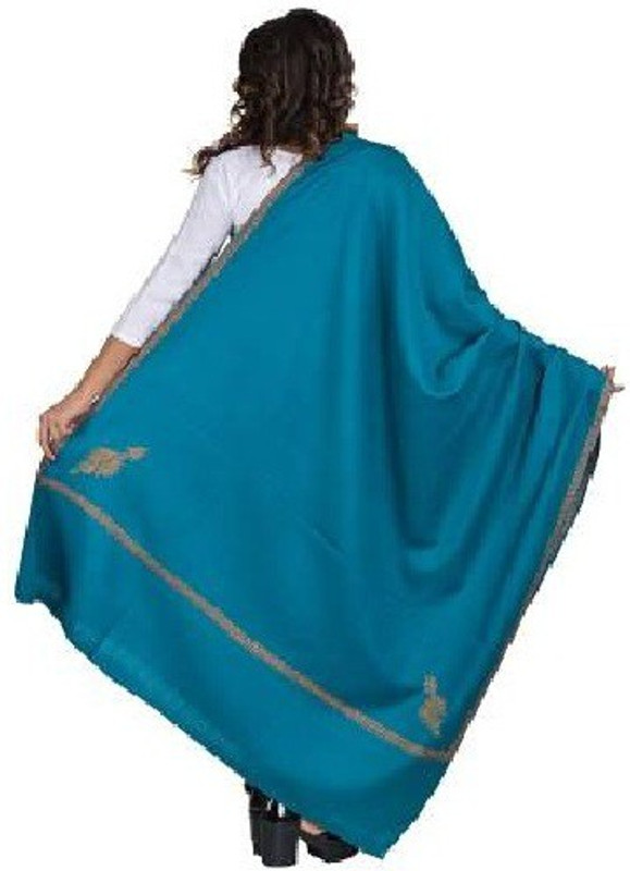 cotton silver Wool Embroidered Women Shawl(Multicolor)