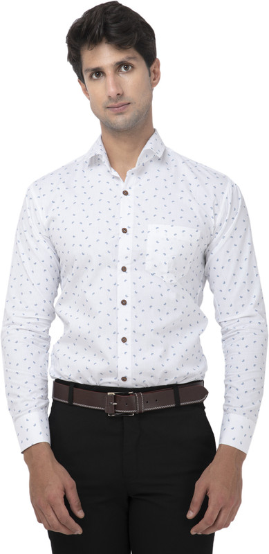 day fashions Men Printed Formal White Shirt