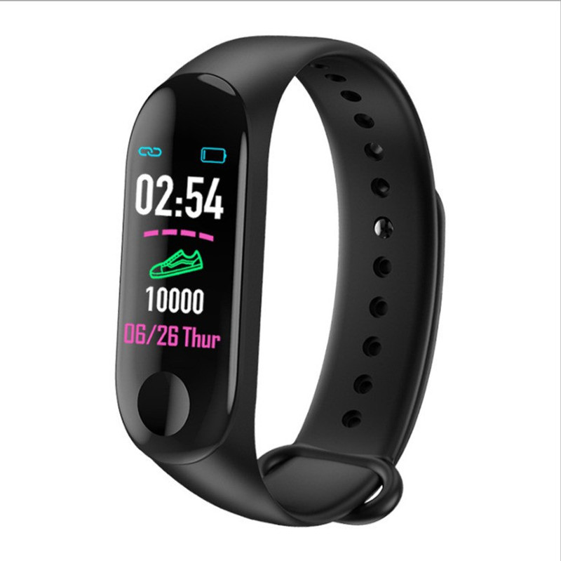 dskmp M3 smart band pro plus(Black Strap, Size : Free)